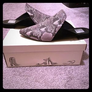 Snakeskin mules